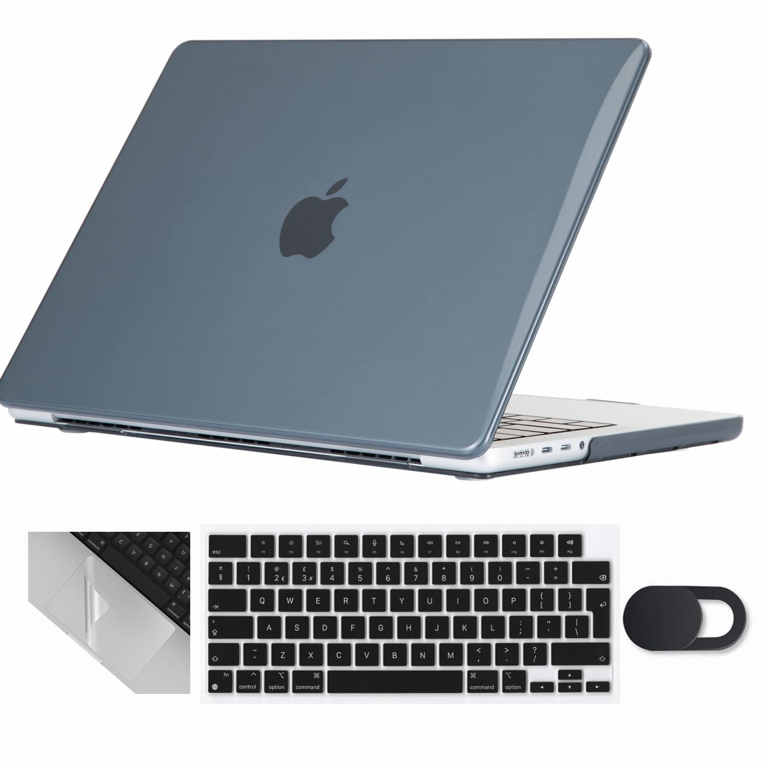 Se7enline Compatible with 2021-2024 MacBook Pro 16 inch Case Hard Laptop Cover for 16-inch A2991 A3403 A2780 A2485 M4 M3 M2 M1 & Keyboard Cover & Webcam Cover & Trackpad Protector, Crystal Black