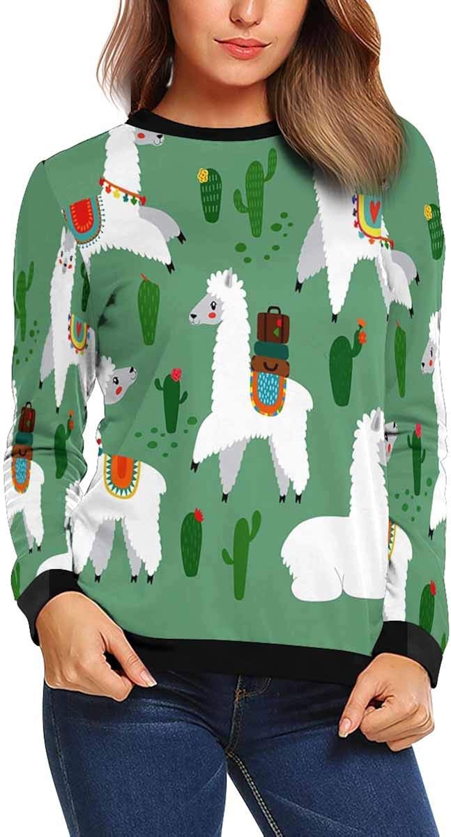 INTERESTPRINT Womens Casual Pullover Tops Cute Flying Pigs Crew Neck Sweatshirt