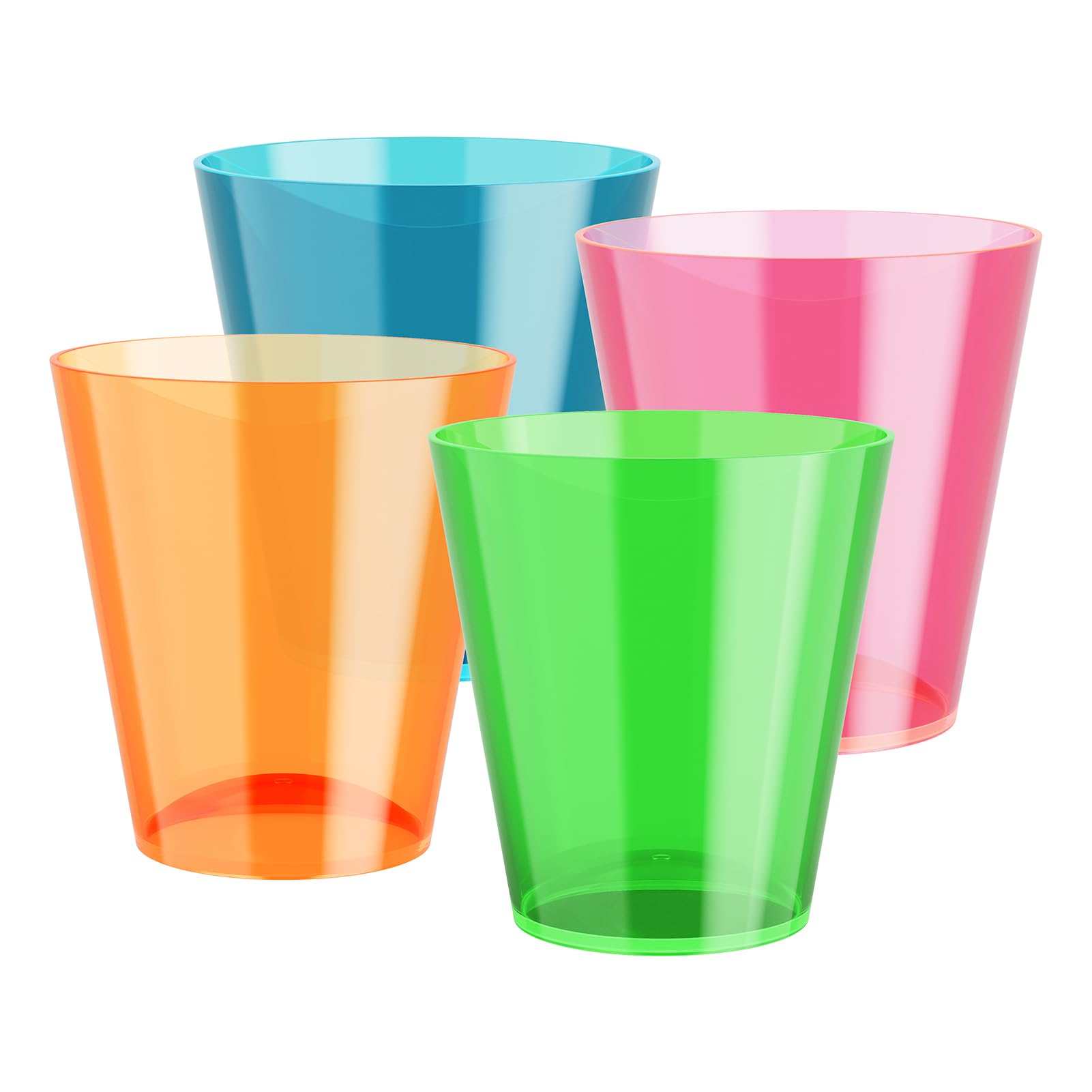Photo 1 of 200Pack 2 Oz Plastic Shot Glasses Set, Neon Party Mini Shot Glasses Bulk, Durable and Reusable, Small Disposable Plastic Cups for Vodka, Whiskey, and More