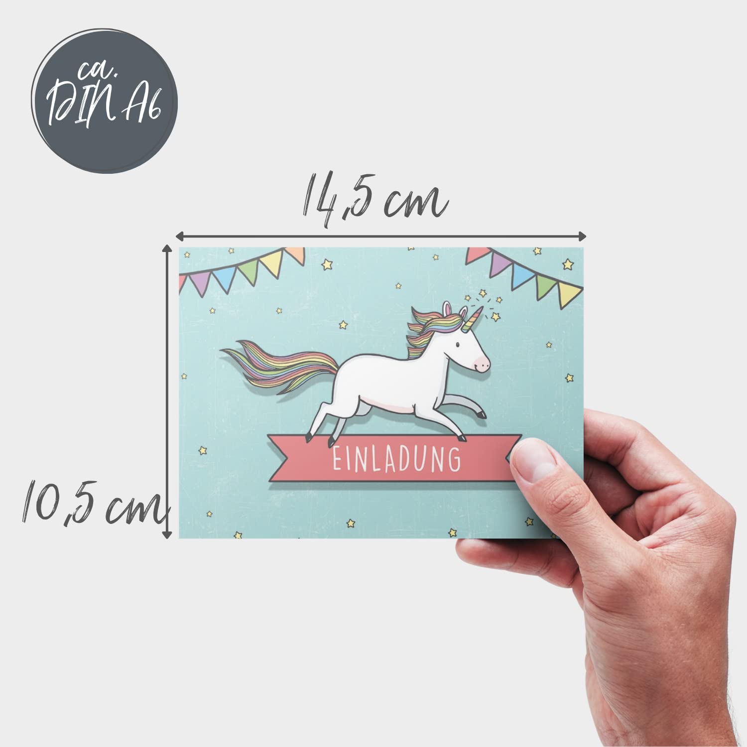 Perleberg Birthday Invitation Cards with Envelope in White – High-Quality Birthday Invitation with Princess Motif Pack of 5 – Children's Birthday Invitation Cards Girls 10.5 x 14.5 cm