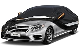 Holthly 10 Layers Sedan Car Cover Waterproof All Weather for Automobiles,100% Waterproof Outdoor Car Covers Rain Snow UV Dust Protection. Custom Fit for Audi A8, BMW 7 Series, Dodge Charger,etc