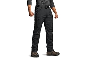 CQR Men's Flex Stretch Tactical Pants, Water Resistant Ripstop Cargo Pants, Lightweight EDC Outdoor Work Hiking Pants