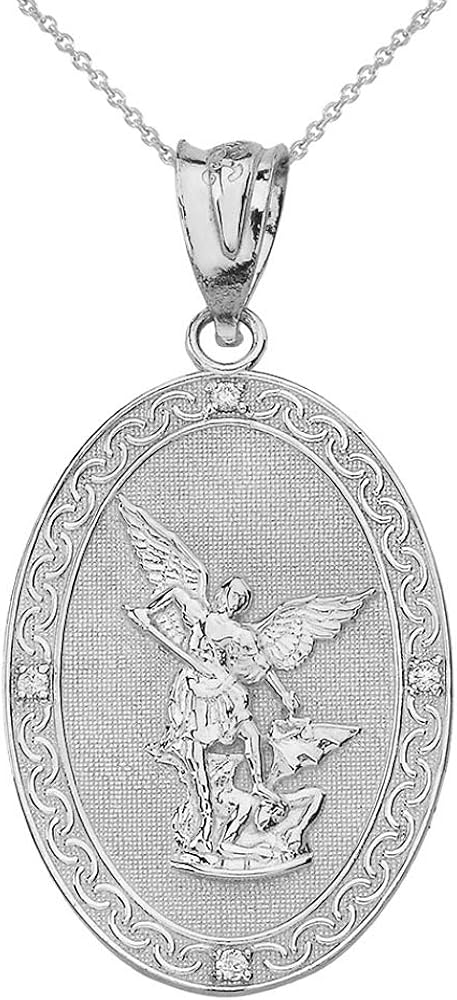 Medaille Des Hl. Erzengels Michael – Aus 925 Sterling Silber Inkl. Silberkette, Religiöses Schmuckstück