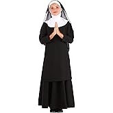 Fun Costumes Deluxe Nun Costume for Kids Girl's Nun Outfit - Medium