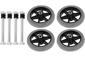 Healifty Heavy Duty Universal Wheelchair Front Wheels Replacement 5.90In Non-Slip Rollator Casters for Wheelchairs and Walker