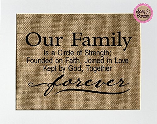 8x10 unframed our family is a circle of strength; founded on fait…