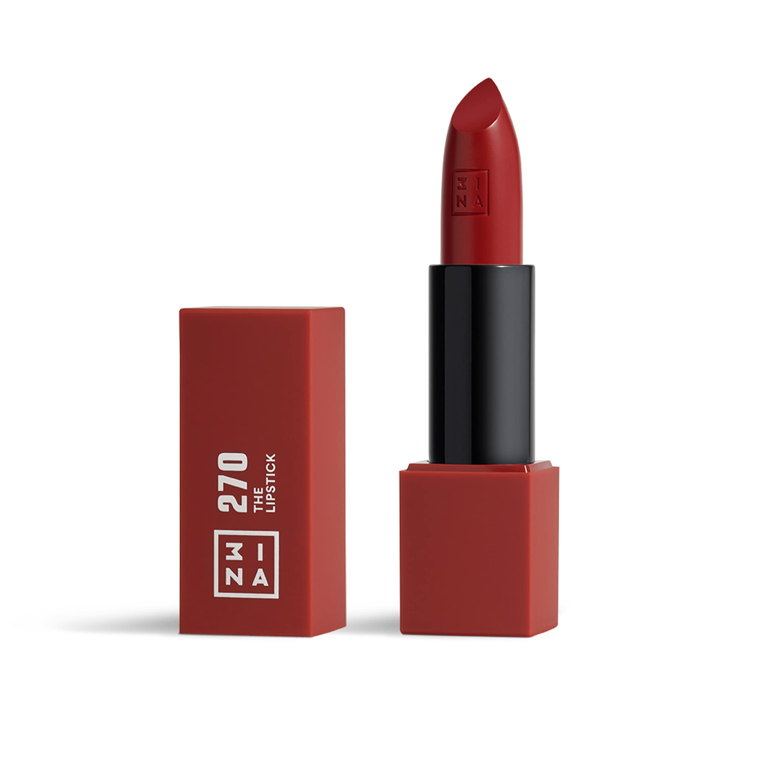 3INA MAKEUP - The Lipstick 270- Dark Red Lipstick with Vitamin E & Shea Butter - Long Lasting Matte Creamy Lip Colour