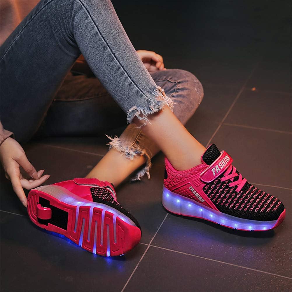 Mädchen Junge Mode LED Rollenschuhe mit Automatisch Verstellbares Räder Skateboardschuhe Outdoor
