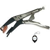 Steck Manufacturing Plugweld Pliers 23230 - Welding Pliers With Copper Alloy Backing, Locking Auto Body Tools - Bundle With Keychain