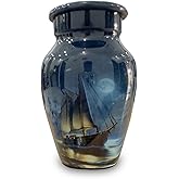 Classical.Gift.Export Decorative Small Aluminum Urn – Multicolor 3 Inch Mini Keepsake Cremation Urn, 90 gm Memorial Urn for Human or Pet Ashes