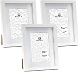 YiPinYin White 6x8 Inch Photo Frame 3 Pack with Mount Perspex 4x6/6x8