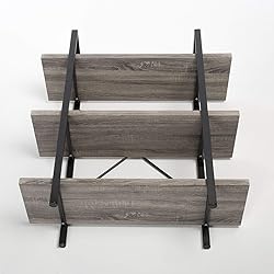 HSH 3-Shelf Bookcase, Rustic Gray 3 Tier