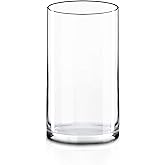 CYS EXCEL (H:12" D:6") Large Cylinder Clear Glass Vase for Wide Bouquet Flower Vase Centerpieces Display Hurricane Floating Candle Holder