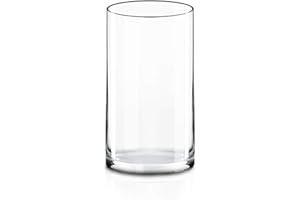 CYS EXCEL (H:12" D:6") Large Cylinder Clear Glass Vase for Wide Bouquet Flower Vase Centerpieces Display Hurricane Floating Candle Holder