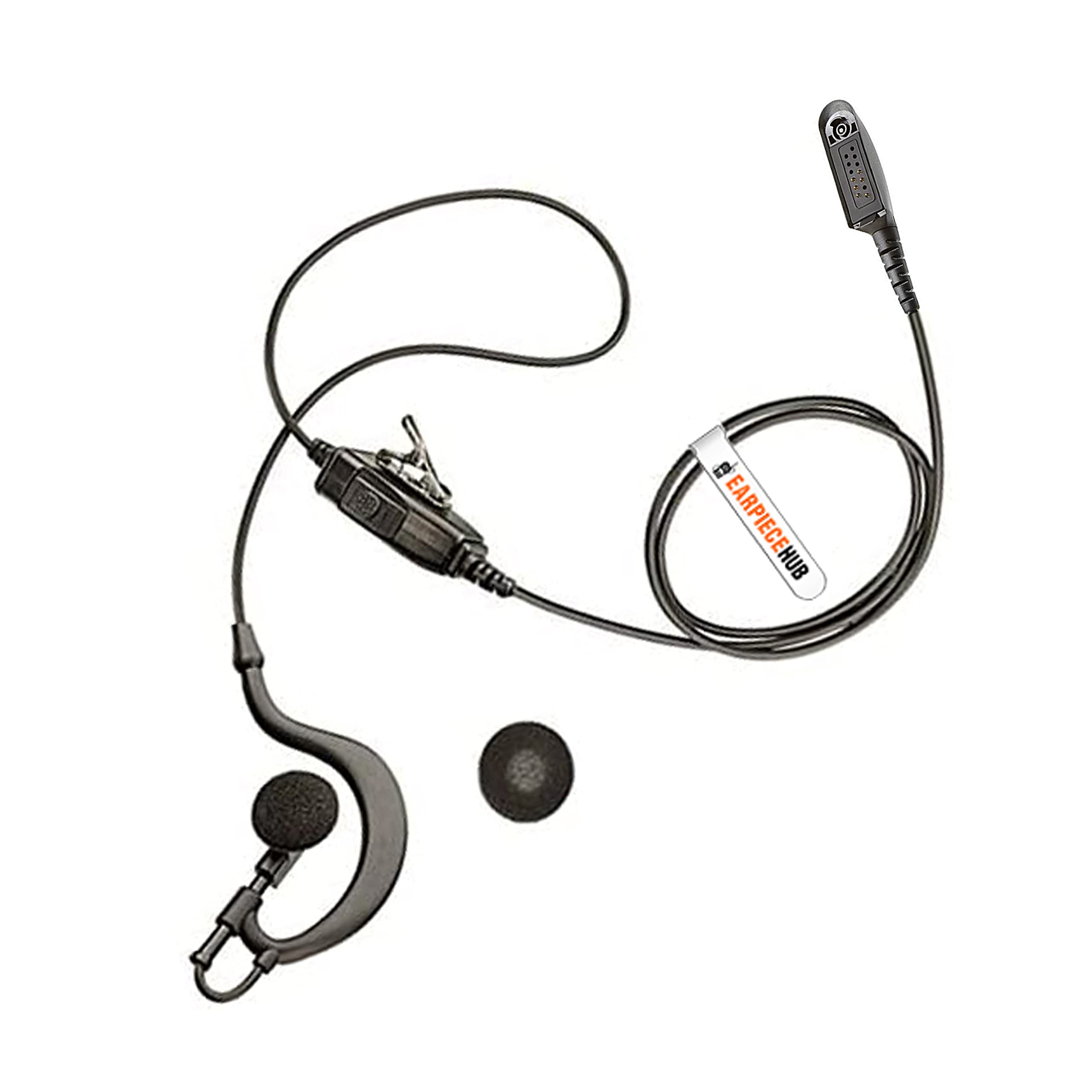 G-SHAPE EARPIECE WITH IN-LINE PTT FOR MULTI PIN Compatible with MOTOROLA RADIO GP328 GP338 GP339 GP340 GP350, GP360 GP380 GP580 GP640 GP960