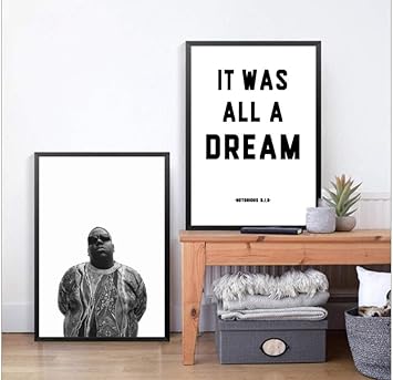 Biggie Smalls Rap Lyrics Leinwand Kunstdruck Poster Wandposter The Notorious Big Art Decor Leinwand Gemalde Wandbild Home Decoration 50x70cmx2 No Frame Amazon De Kuche Haushalt