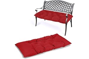 Yddsky 47.3 in Waterproof Indoor/Outdoor Garden Bench Seat Cushions，Thicken Patio Bench Soft Rocking Chairs Pad Lounger Seat for Wicker Loveseat Settee（47.3 X 19.6 X 3.9 inch，Red ）