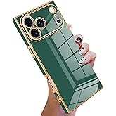 KANGHAR Case Compatible with iPhone 17 Pro Max Luxury Cute Plating Design Case Full-Body Anti-Scratch Shockproof Bumper Protective Cover Designed for iPhone 17 Pro Max 6.9 Inch Dark Green