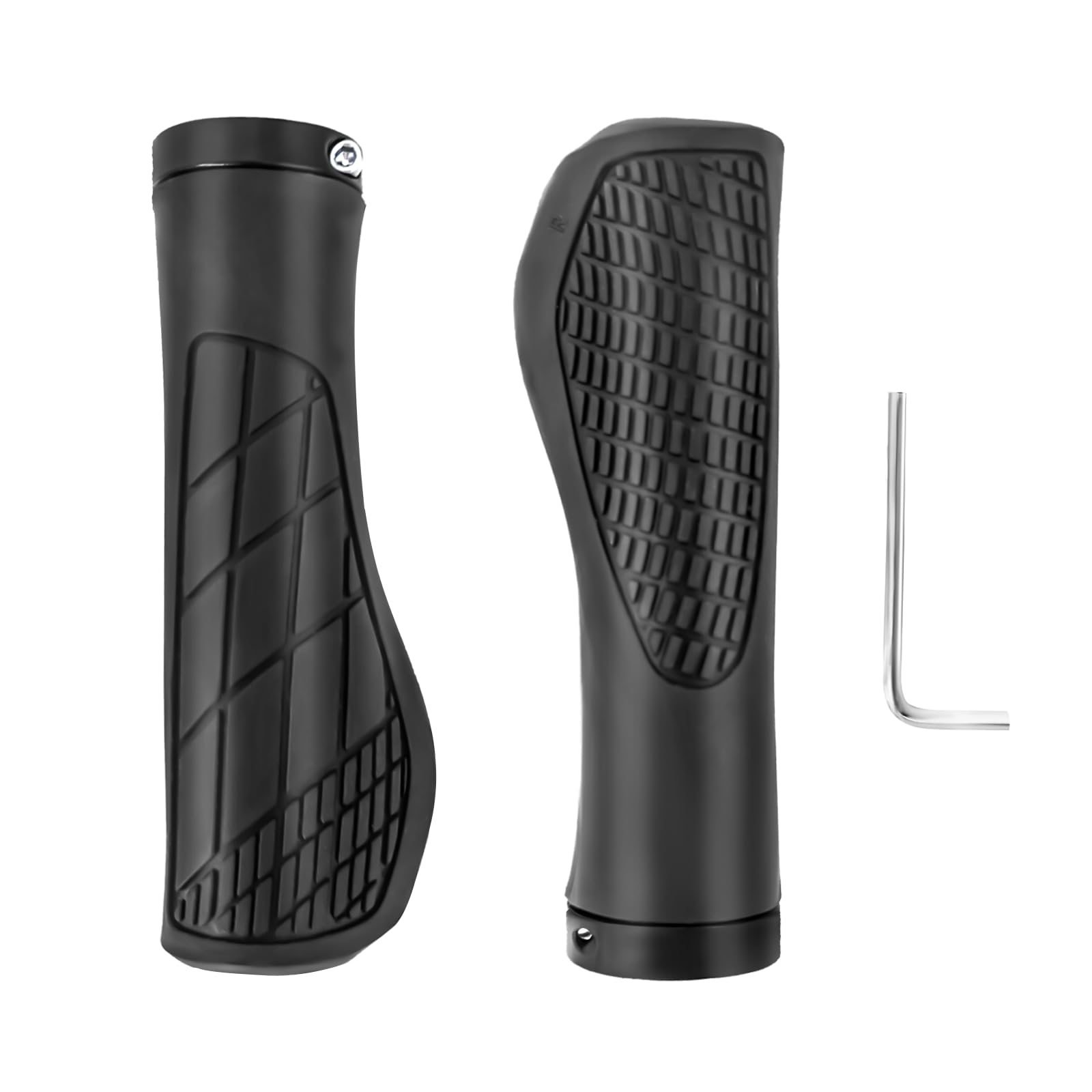 SyiXute 1 Pair Bike Handlebar Grips,Non-Slip Rubber Bicycles Grips with Aluminum Lock,Ergonomic MTB Grips,22 mm Universal Cycling Grips for BMX/Bicycle/Scooter