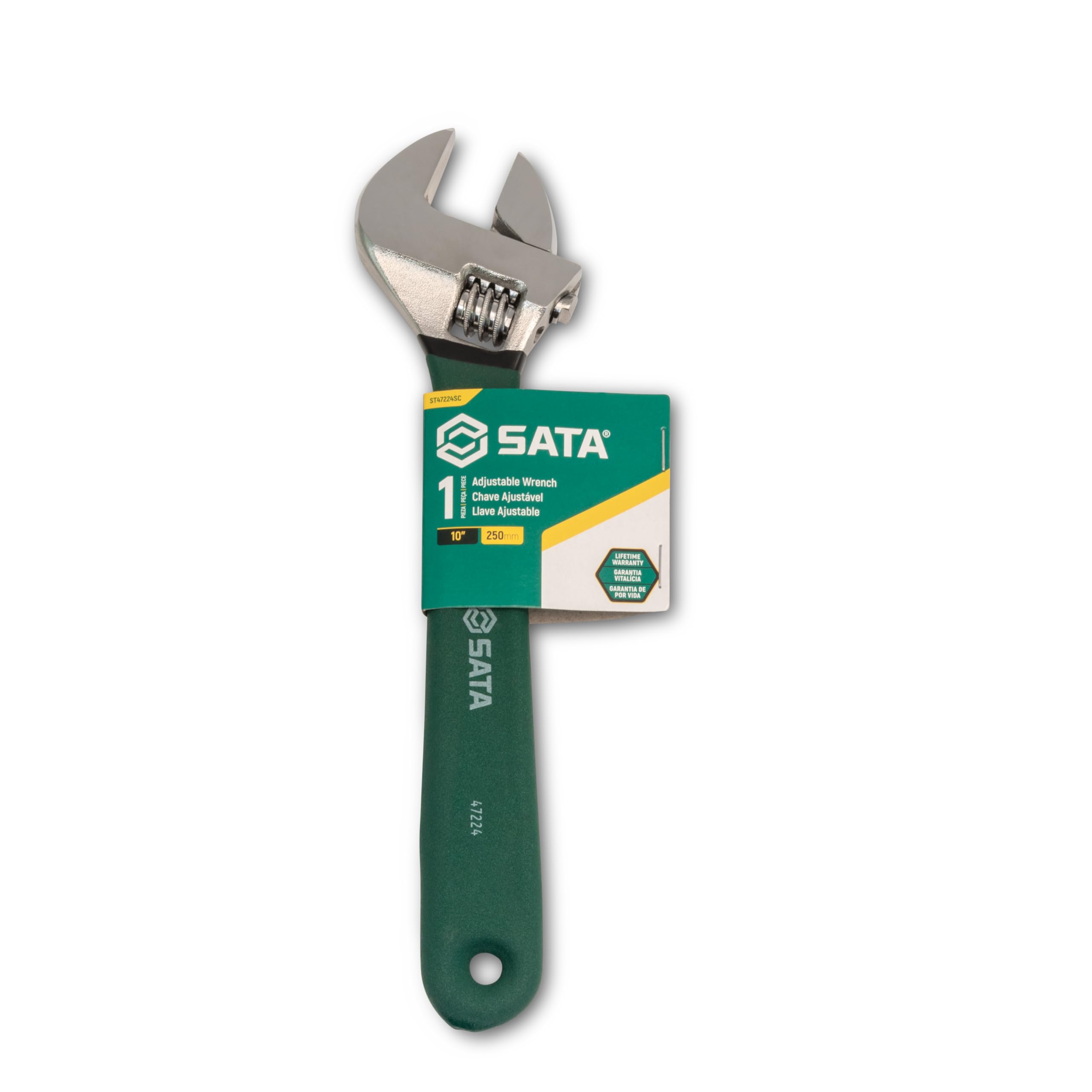 SATA ST47224SC Dipping Handle Adjustable Wrench 10" Wide Handle for Improved Comfort and Better Leverage