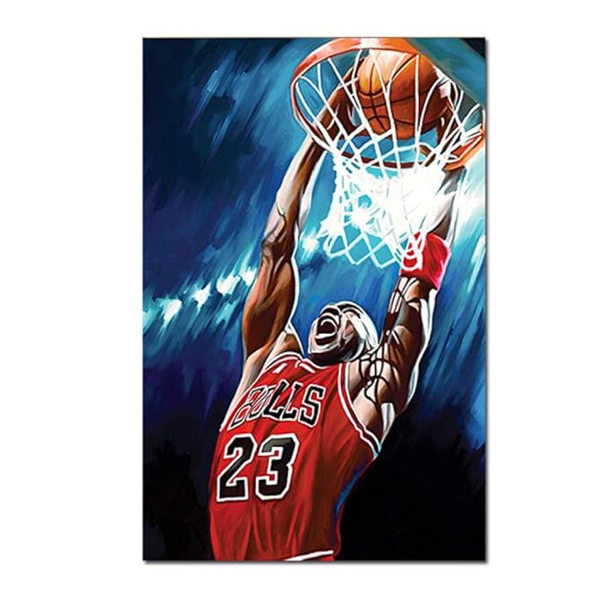 RTCKF Arte Lienzo Pintura Baloncesto Estrella Jordan Retrato ...