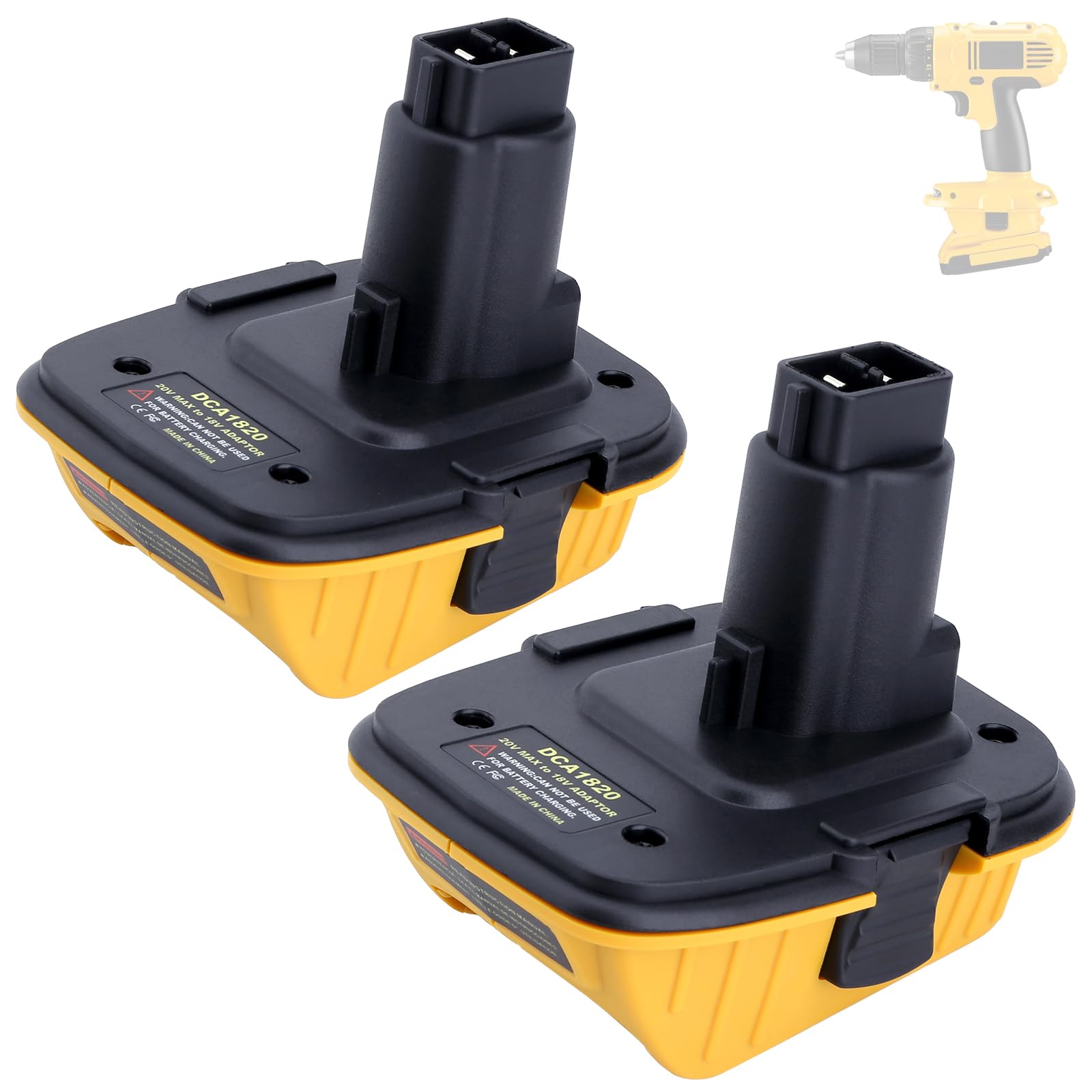 Photo 1 of (used)(please see all images)  see photo for true battery
2 Pack DCA1820 Compatible with Dewalt 20V MAX Battery 20V Battery