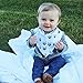 American Kiddo Baby Bandana Drool Bibs for Boys 100% Waterproof Organic Cotton With Snaps and Back Pocket (4-Pack) for Drooling and Teething Babies and Toddlers - 