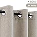 Room Darkening Curtains for Bedroom Beige Linen Look Textured Blackout Window Drapes 84 inches Long Moderate 2 Curtain Panels