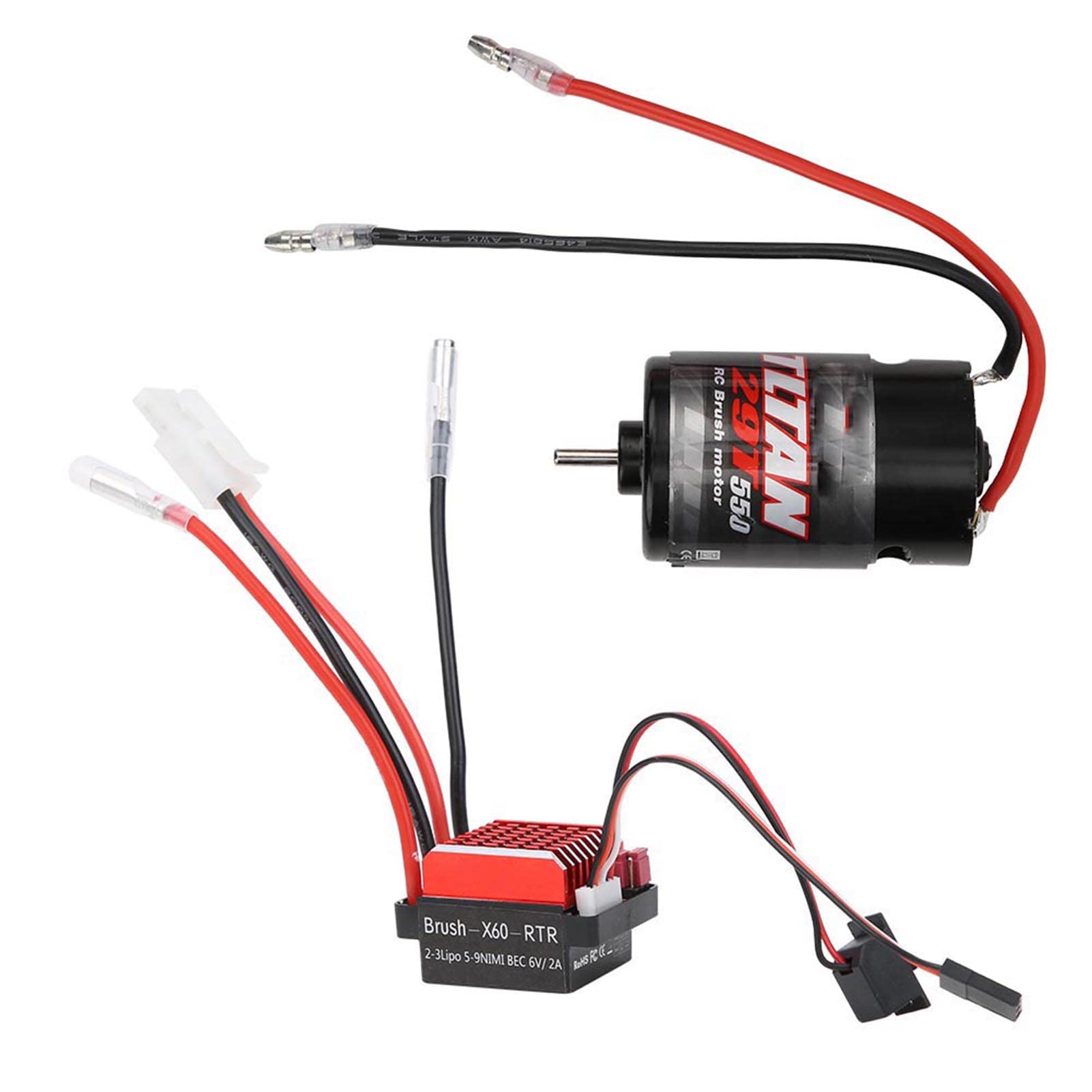 Dilwe 550 Brushed Motor,360A Brushed Electronic Speed Controller ESC,Remote Control Vehicle Motor for 1/10 RC Car (29T)
