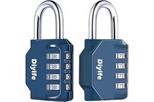 Combination Padlock, Diyife 4 Digit Locker Lock Weatherproof Lock Outdoor Combination Lock for School Gym Locker,Toolbox, Fen