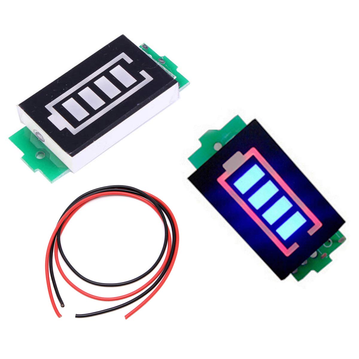 Youmile 2PACK 2S 8.4V Battery Capacity Indicator Module Lithium Lipo Battery Capacity Tester Li-Ion Module 4 Sections Blue LED Display Electric Vehicle