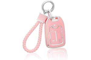 YO&YOYE for GMC Key Fob Cover with Keychain, Pink Key Case Fit for 2019 2020 2021 2022 Chevy Silverado GMC Sierra 1500 2500HD 3500HD Terrain Acadia Smart Key Protector Shell 5 Buttons