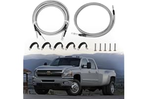 LEAPTREND 819-816 Stainless Steel Braided Fuel Lines Kit Fit for Silverado Sierra 1500 2500 3500 HD 2004-2010 Replace 15946184 15946199 15946178 19356397