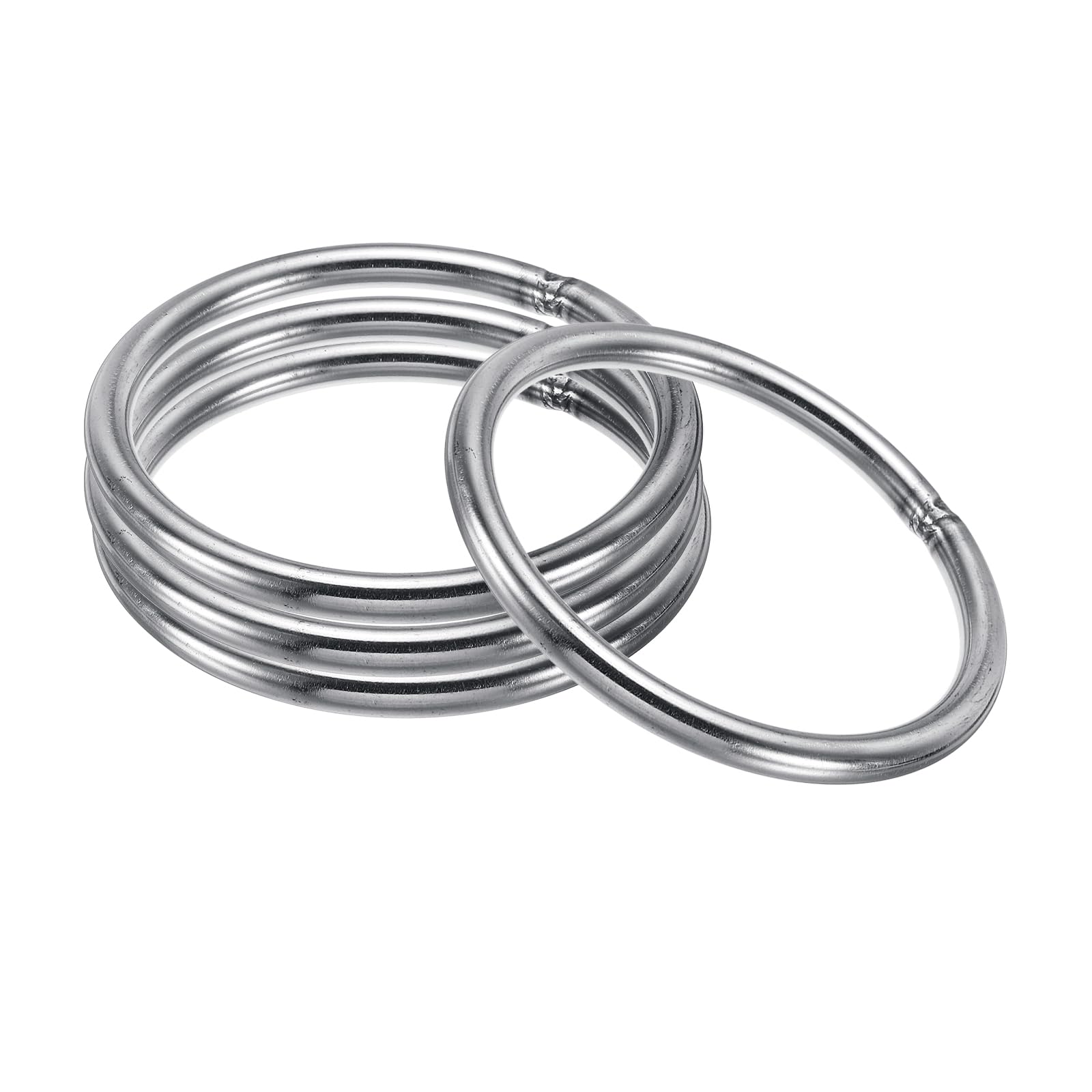 PATIKIL 85mm Metal O Rings, 4 Pack 304 Stainless Steel Round Rings for Hardware Bags Belts Hanging Baskets DIY Craft Supplies