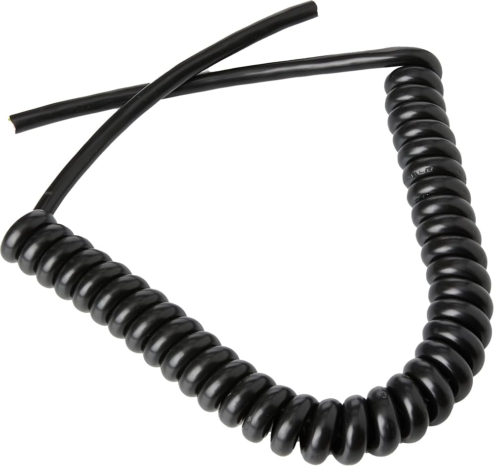 PRO POWER 15/X/9 Black 13A 3-Core Coiled Mains Flex 1.25mm²