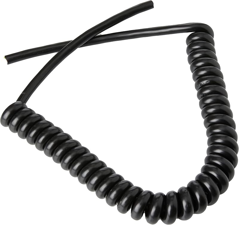 PRO POWER 15/X/9 Black 13A 3-Core Coiled Mains Flex 1.25mm²