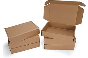 Serwrsw 9x6x2 Shipping Boxes Set of 6, Small Cardboard Boxes for Packaging, Brown Mailing Boxes for Small Business