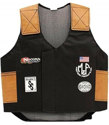 Gilet De Sécurité équitation HILASON Bull – Cuir De Protection Marron, Taille M