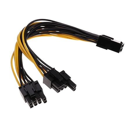 D DOLITY 1 x 8-Pol. bis 2 x 8-pol. (6 + 2) PCI Express Netzteil Y-Splitter Kabel Stromkabel CPU Stecker auf PCI-E Adapter Net