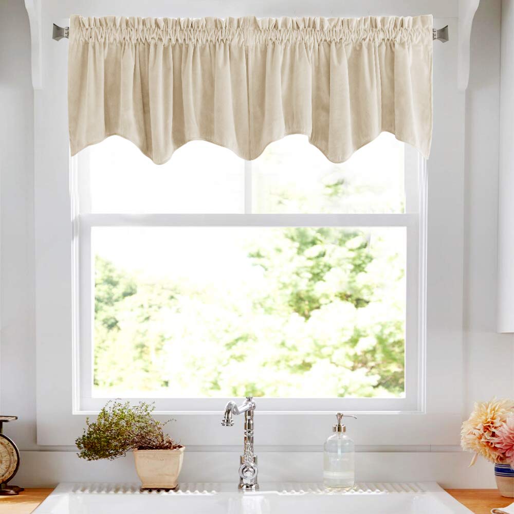 Buy JINCHAN Velvet Valance Window Treatments Room Darkening Valance for