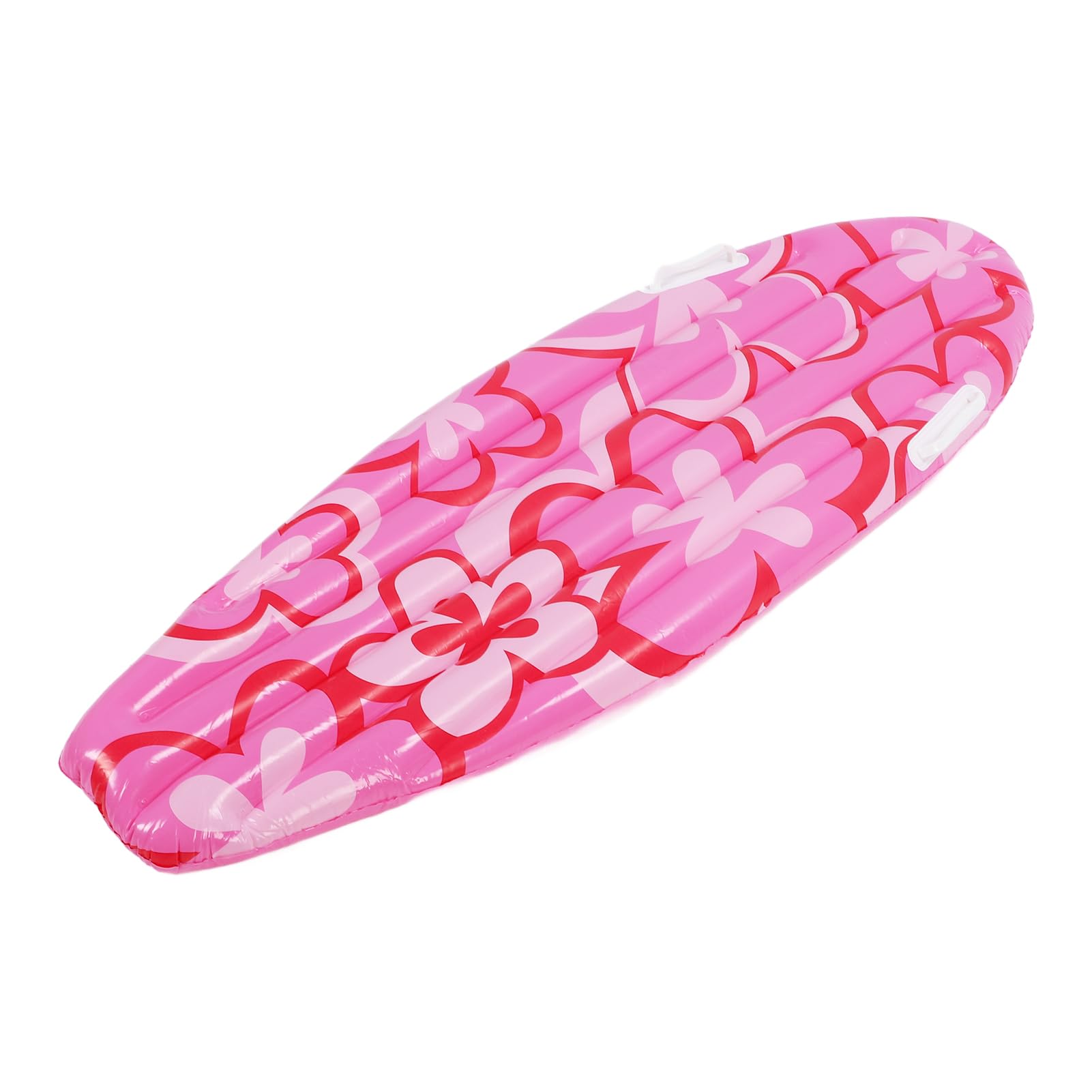 UPALDHOU Inflatable Surfboard Raft PVC Blow Up Surfboard Pool Float with Pink Flowers Summer Design for Beach Party Pool Luau Themed Events