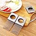 WELWEL Onion Holder with Finger Guard,Stainless Steel Onion Slicer Garlic Potato Onion Slicer Cutter