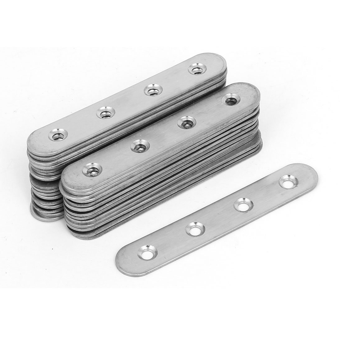 Sourcingmap 100mmx17mmx2mm Stainless Steel Straight Flat Fixing Mending Plates Brackets 30pcs