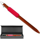 GtohHavea L3 V-Shaped Pottery Carving Tool, 304 Stainless Steel | Pear wood handle with comfort grip and gift box; for crisp lines, sgraffito, Mishima, and detail work