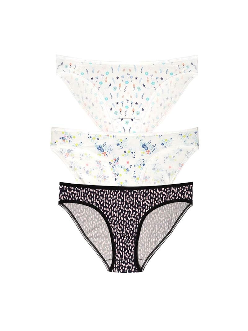 Body n Beyond Women's (Pack of 3) Low Rise Bikini Printed CottonPanties