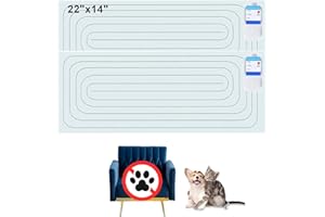 PAPARELA Scat Shock Mat for Dogs and Cats Indoor, Pet Shock Mats for Training Pets, Electric Repellent Mat Keeps Dogs and Cats Off Counter, Couch and Sofa, 3 Training Modes (22"x 14" Two Pieces)