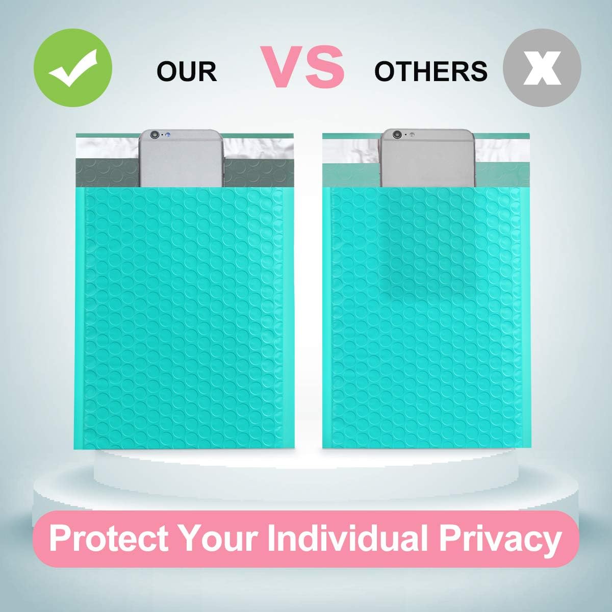 UCGOU 8.5x12 Inch Teal Bubble Mailers Padded Envelopes Self Seal Mailing Envelopes Pack of 25 : Office Products