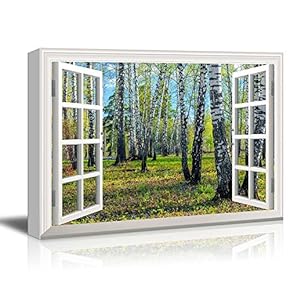 Creative Window View Spring Forest