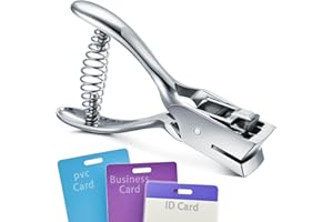 IMLIKE Badge Hole Punch for ID Cards:All Metal Handheld Slot Hole Punch,No Burrs,One Slot Badge Hole Puncher for ID Card,Badge PVC and Blinds Hole, 15mm x 3mm Hole