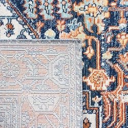 SAFAVIEH Aria Collection 2' x 8' Navy/Rust ARA580N